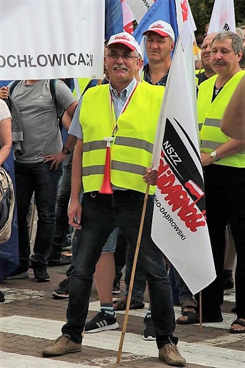 20190724_083_pl_dg_hk_protest.jpg - 2019.07.24 - DG. Akcja protestacyjna w obronie miejsc pracy ArcelorMittal Poland S.A. o. Dąbrowa Górnicza.