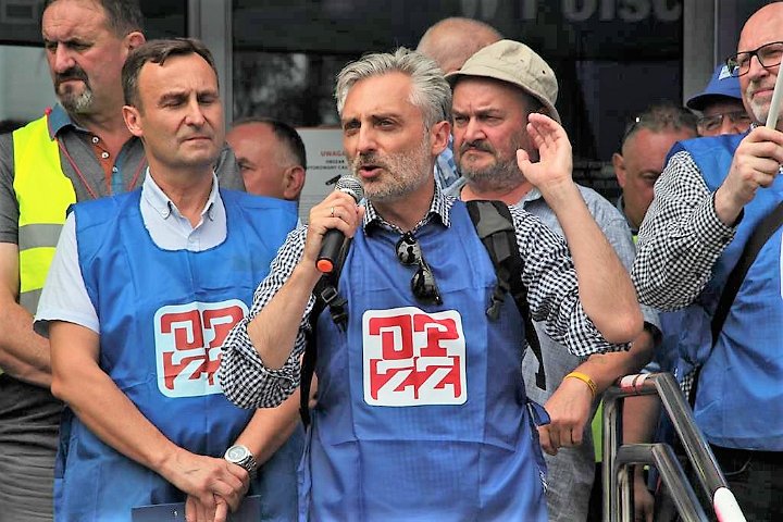 20190724_094_pl_dg_hk_protest.jpg - 2019.07.24 - DG. Akcja protestacyjna w obronie miejsc pracy ArcelorMittal Poland S.A. o. Dąbrowa Górnicza.