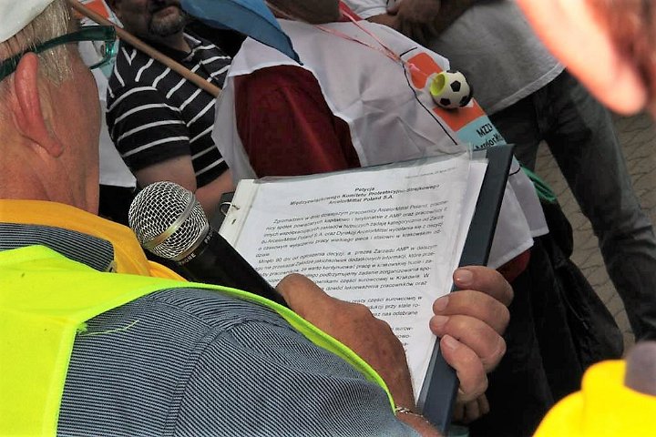 20190724_101_pl_dg_hk_protest.jpg - 2019.07.24 - DG. Akcja protestacyjna w obronie miejsc pracy ArcelorMittal Poland S.A. o. Dąbrowa Górnicza.